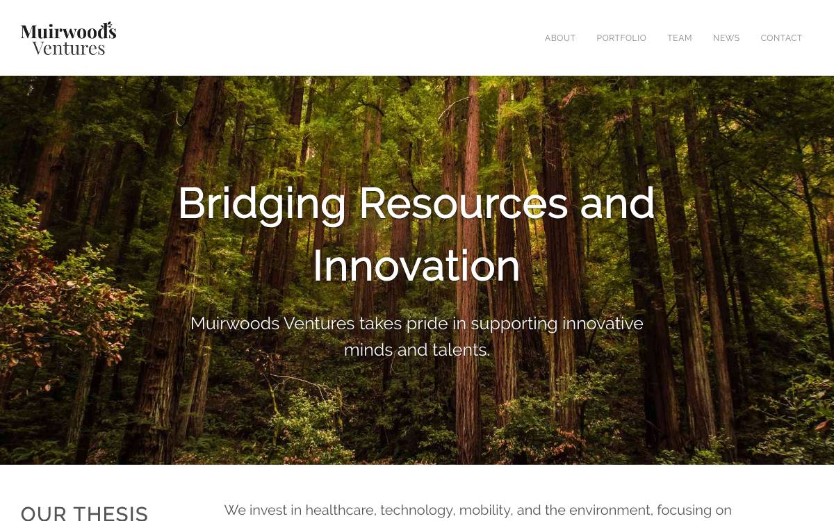 Muirwoods Ventures website preview