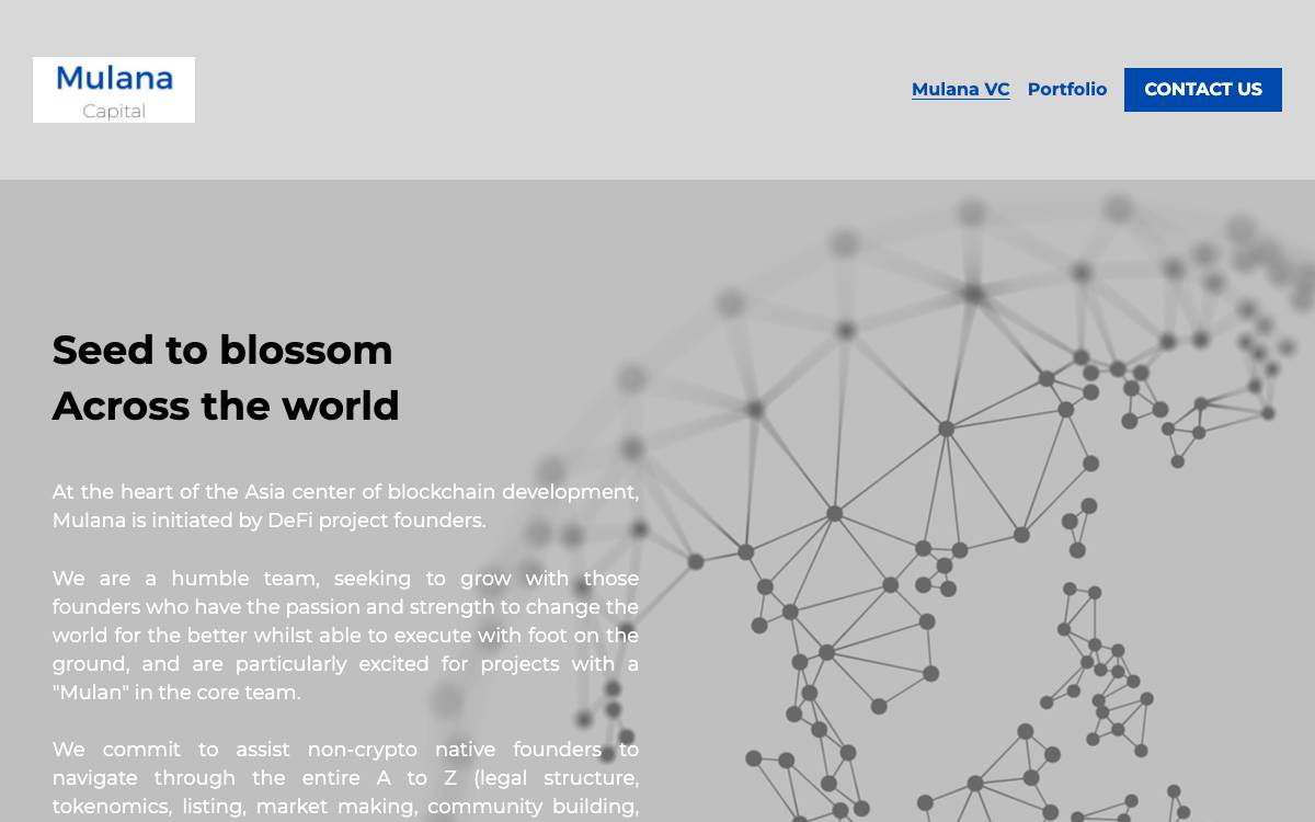 Mulana Capital website preview