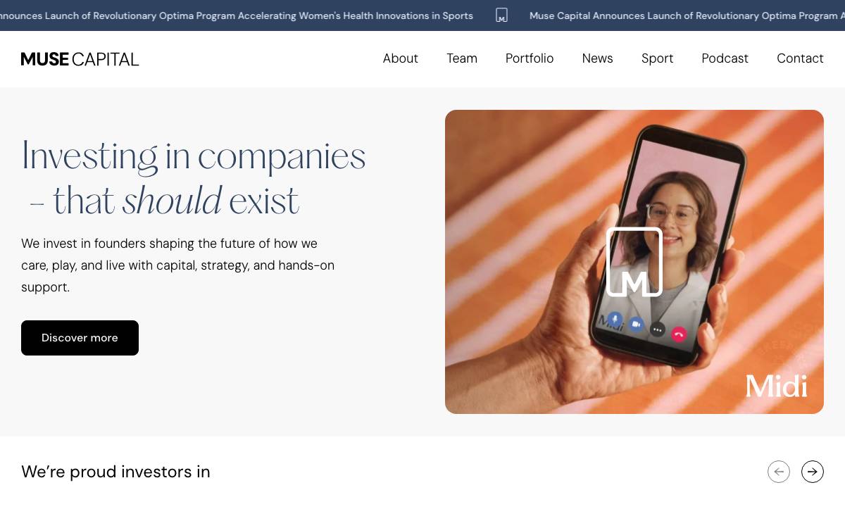 Muse Capital website preview