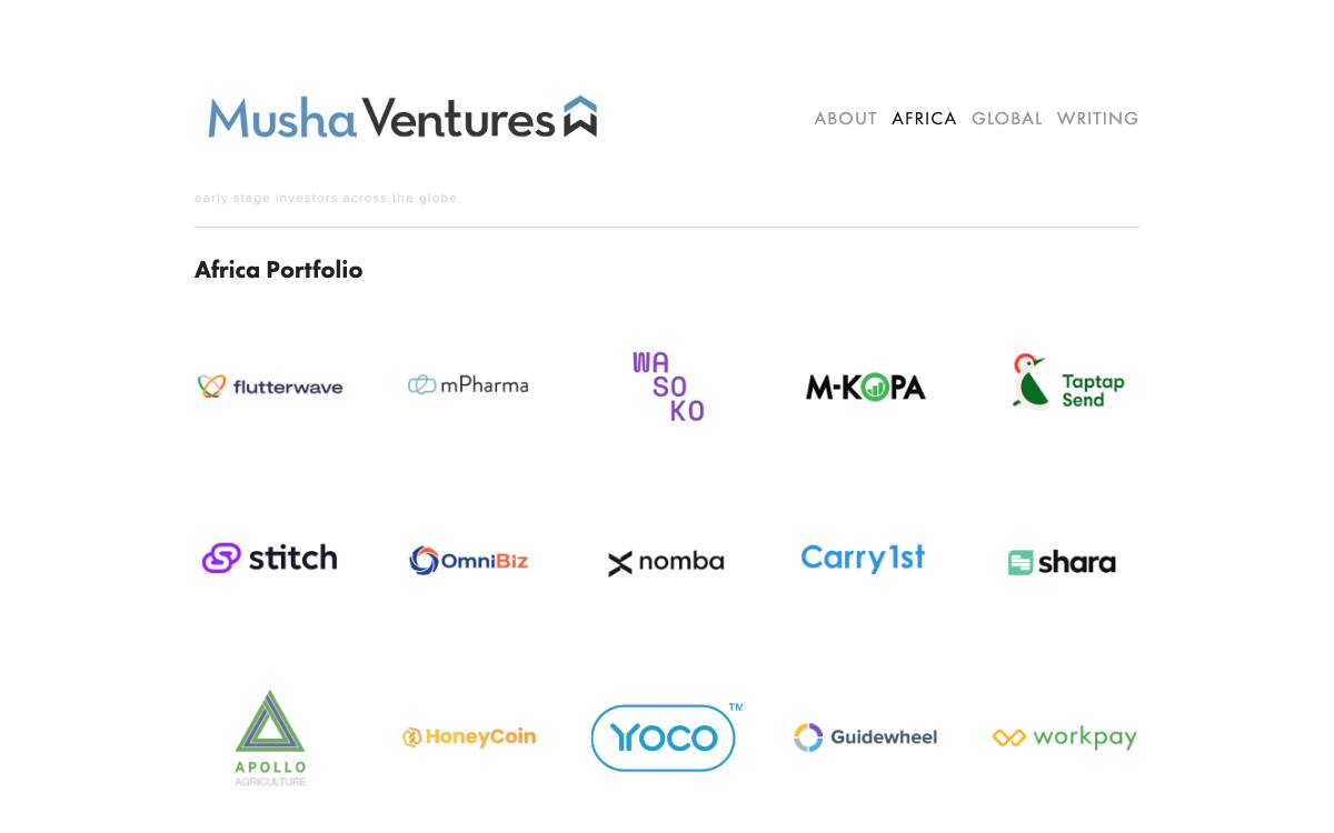 Musha Ventures website preview