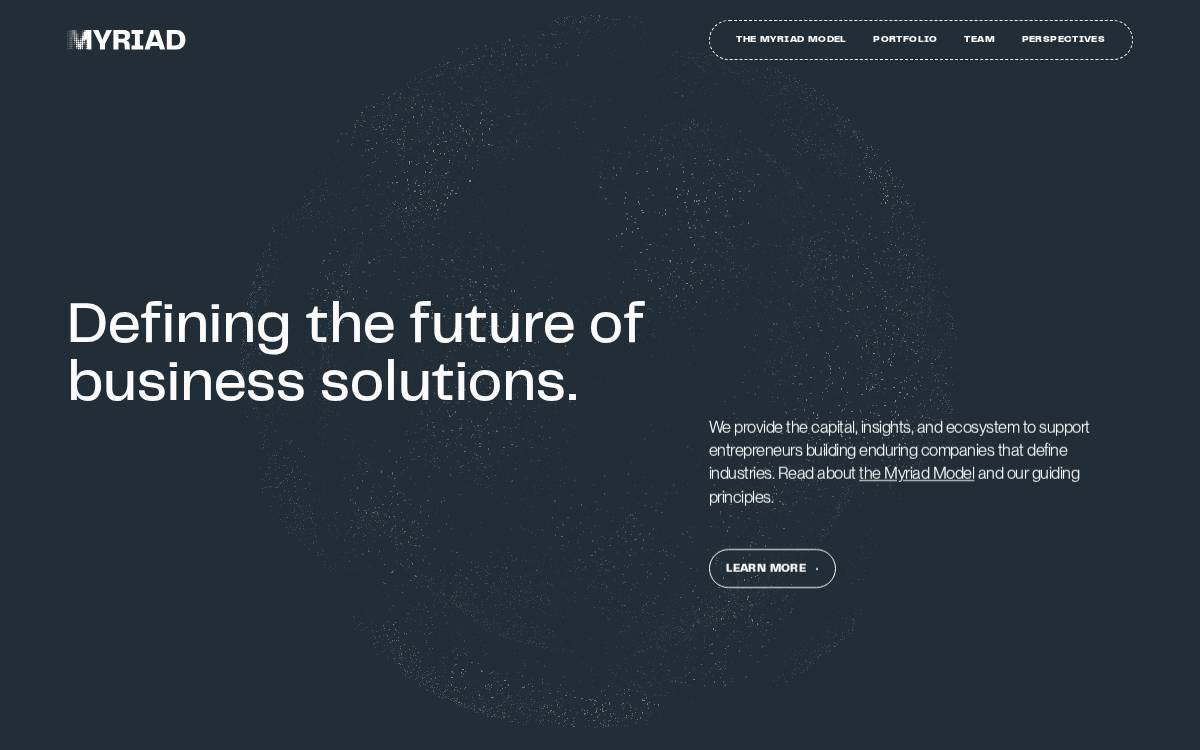 Myriad Venture Partners website preview