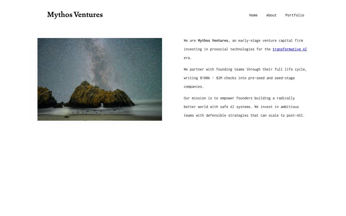 Mythos Ventures Management, Llc website preview