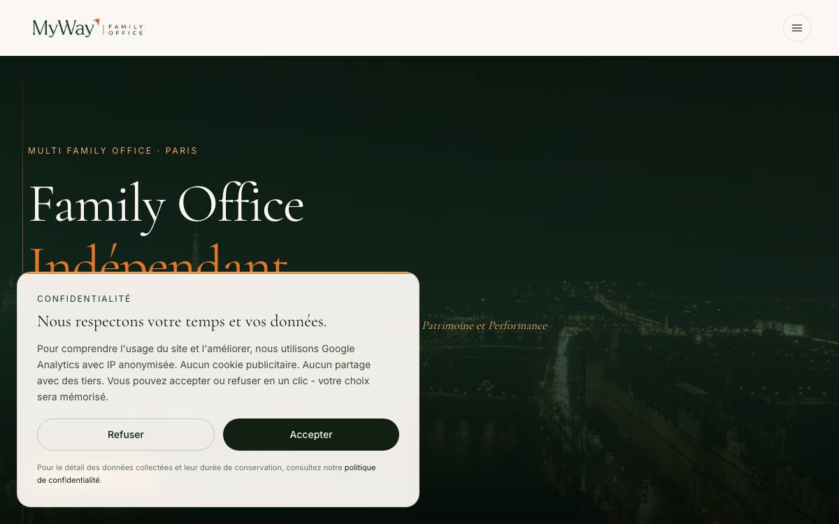 MyWay Family Office website preview