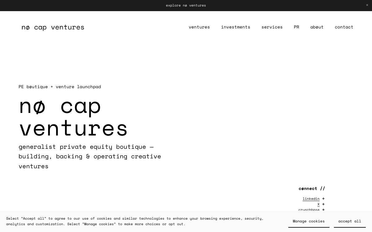 nø cap ventures website preview