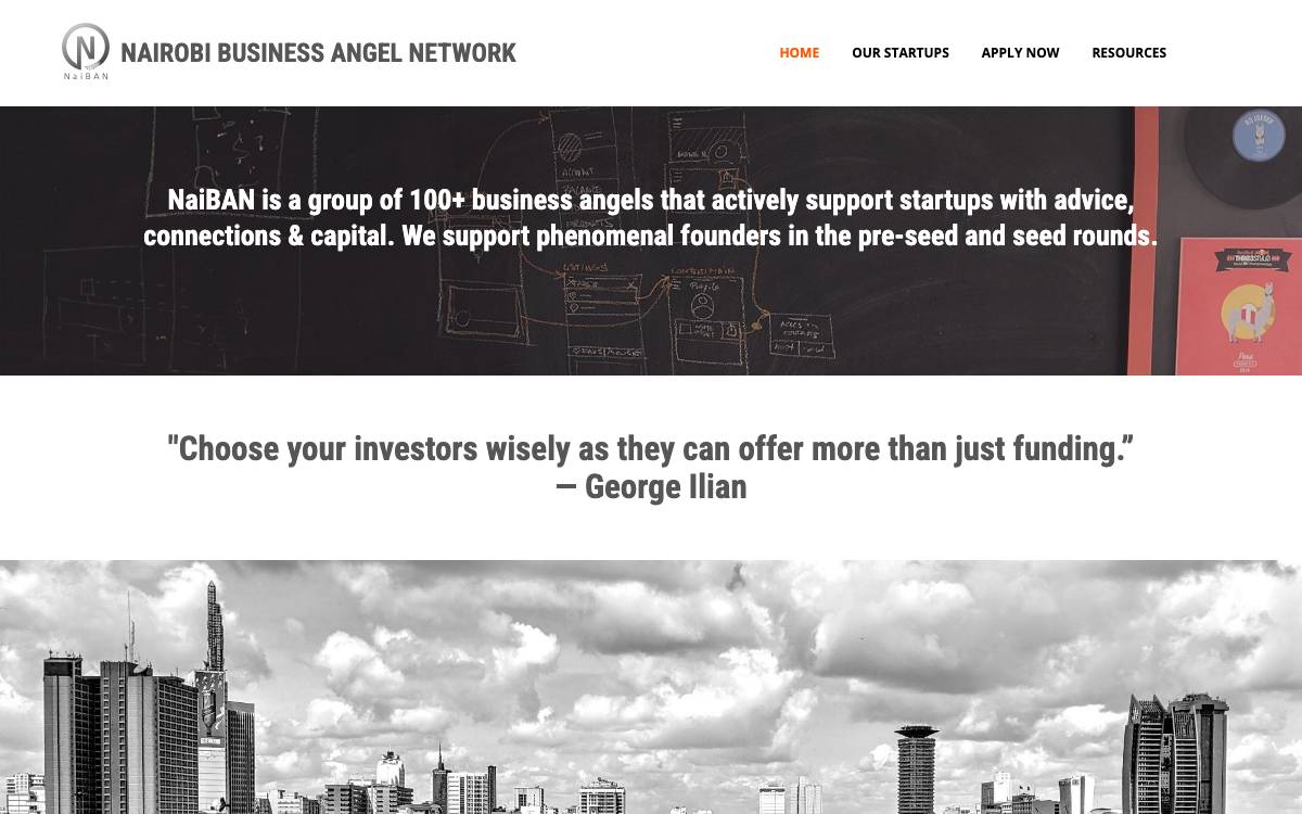 Nairobi Business Angel Network website preview