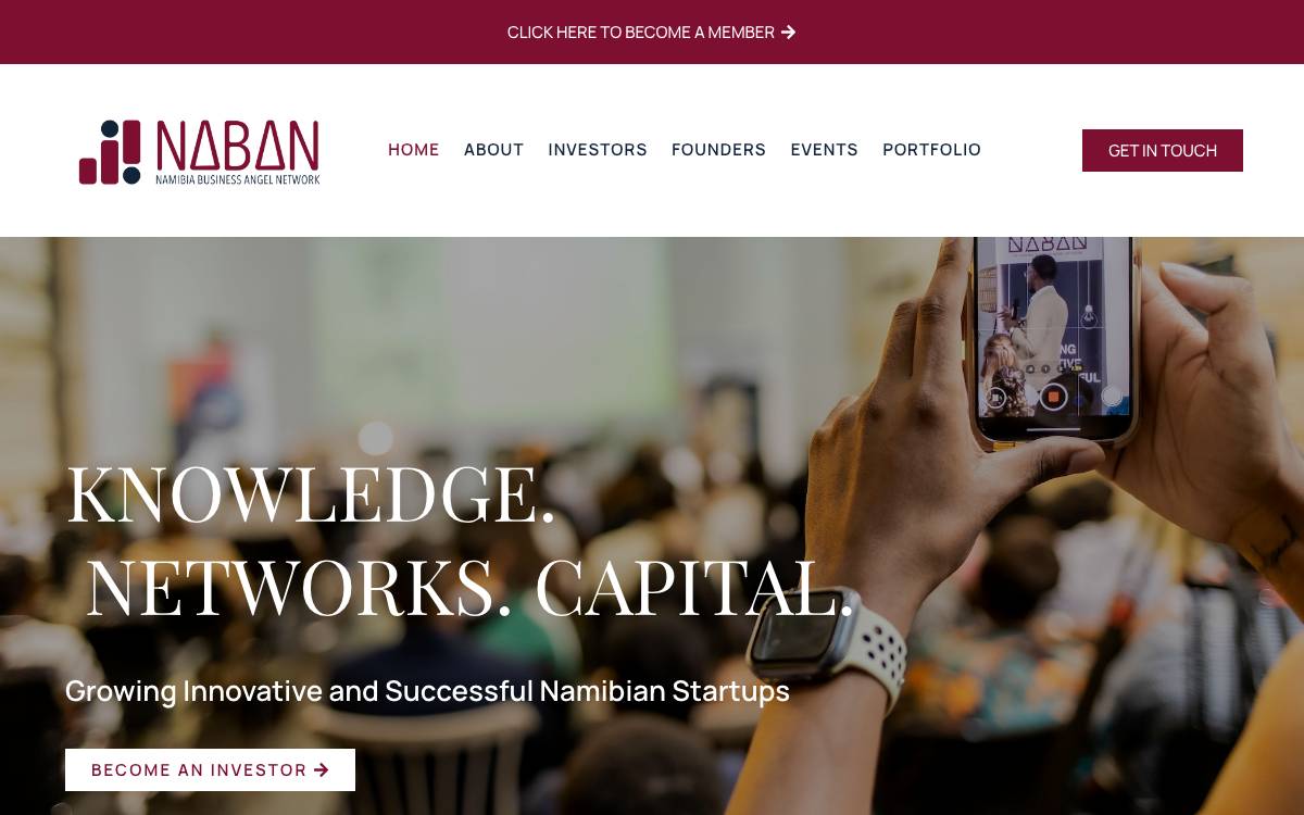 Namibia Business Angels Network website preview