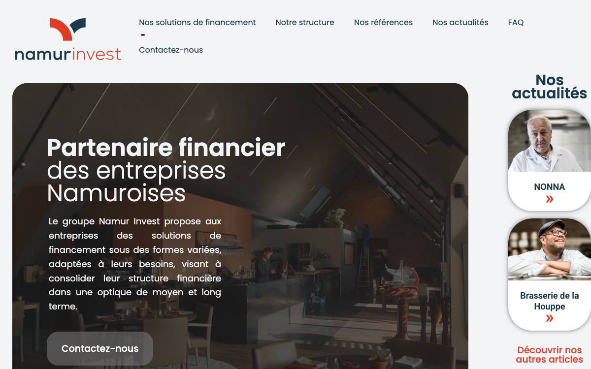 Namur Invest website preview