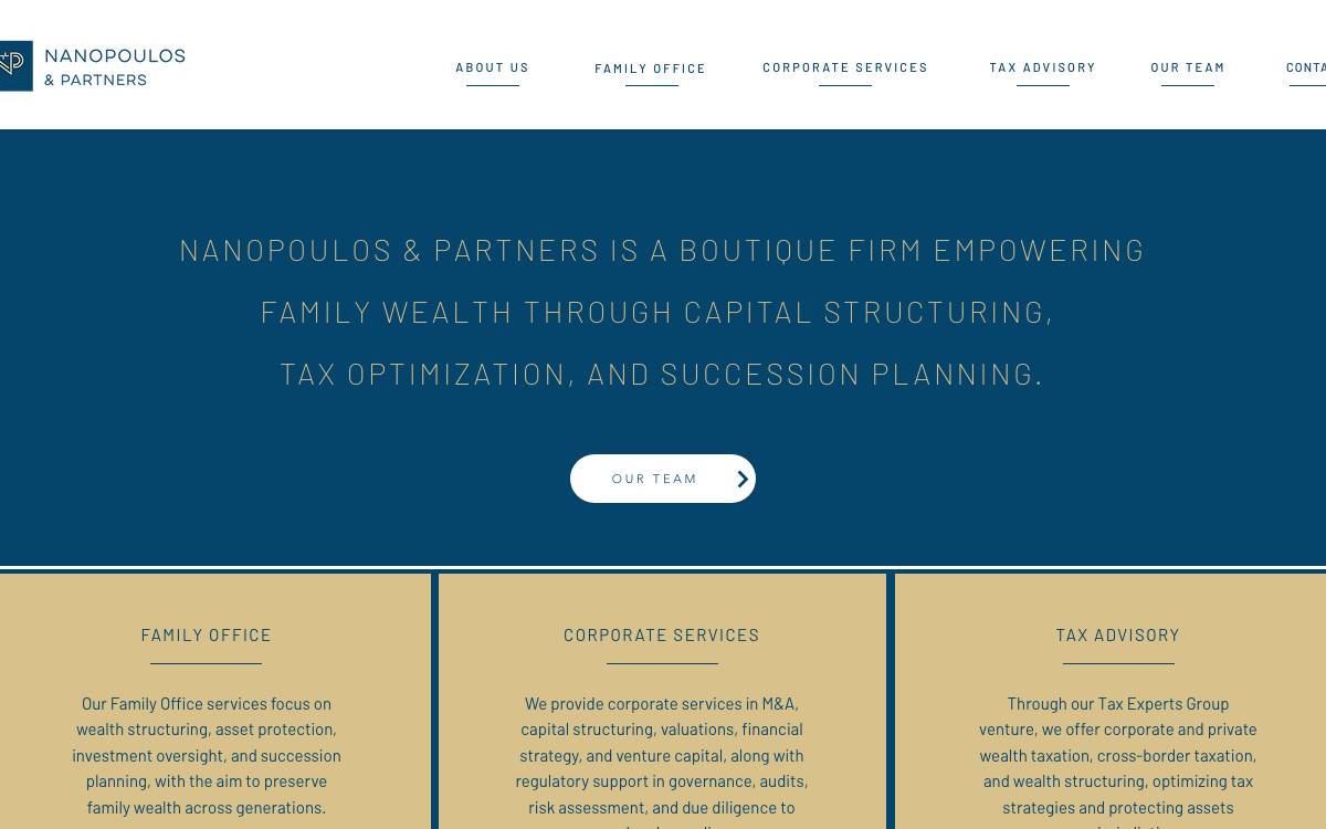 Nanopoulos & Partners Family Office website preview