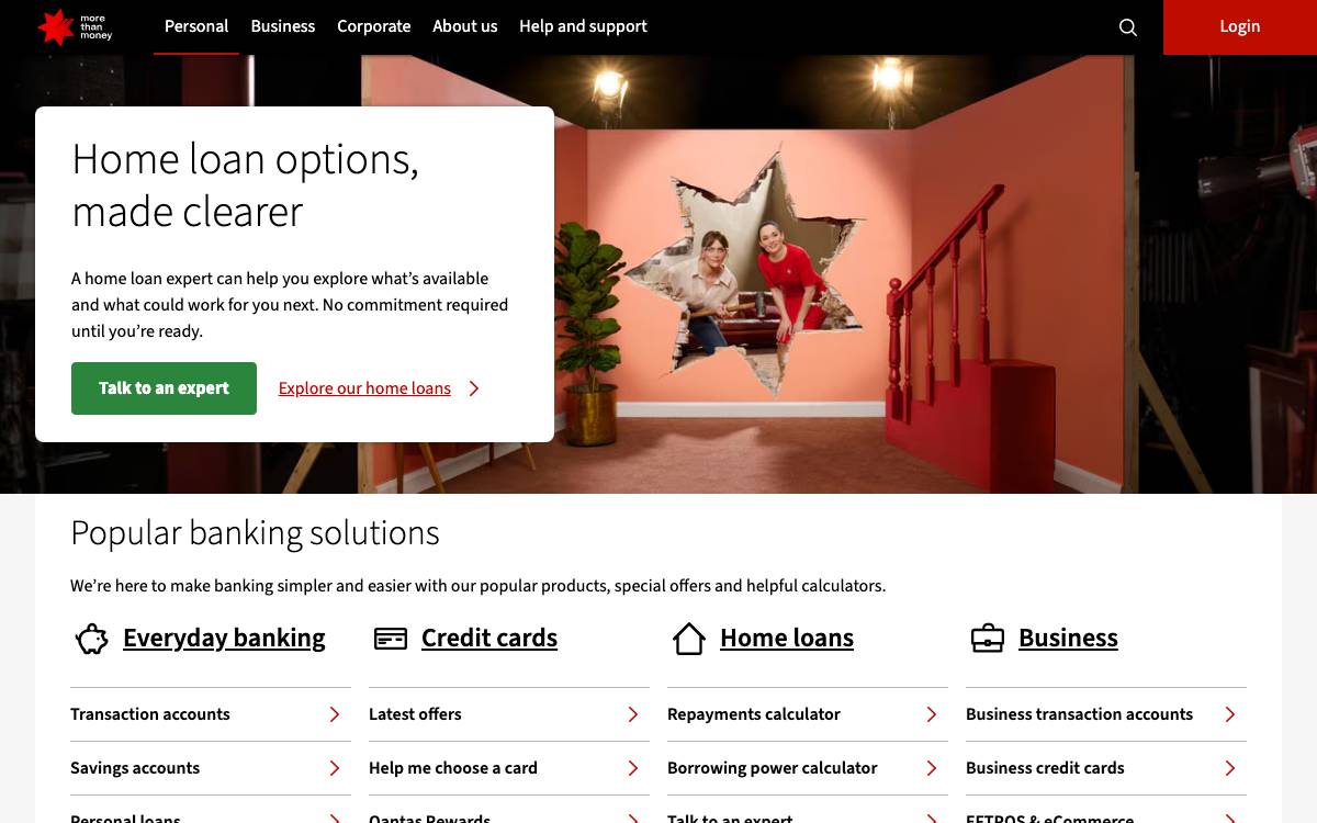 National Australia Bank (NAB) website preview