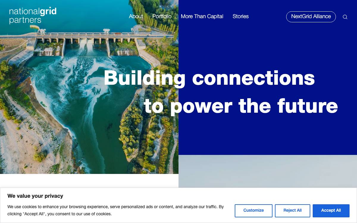 National Grid Partners website preview