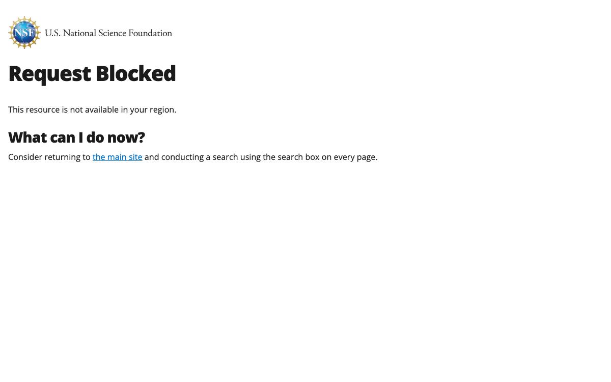 National Science Foundation website preview