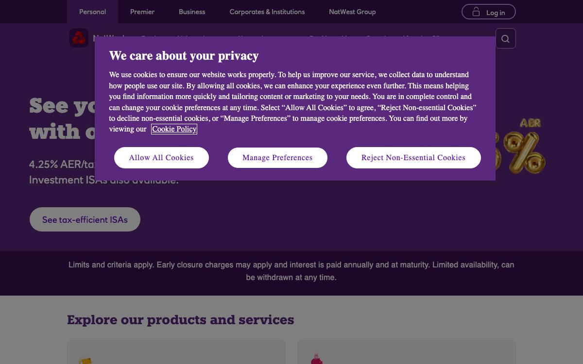 NatWest website preview