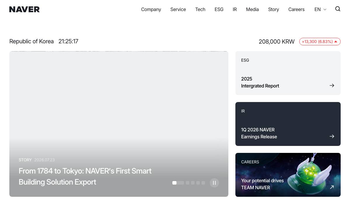 Naver website preview