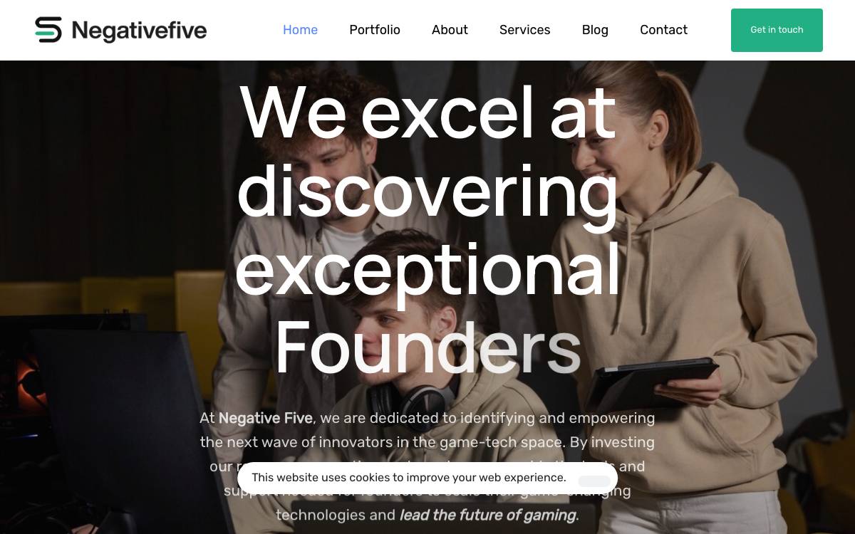 Negative Five Ventures website preview