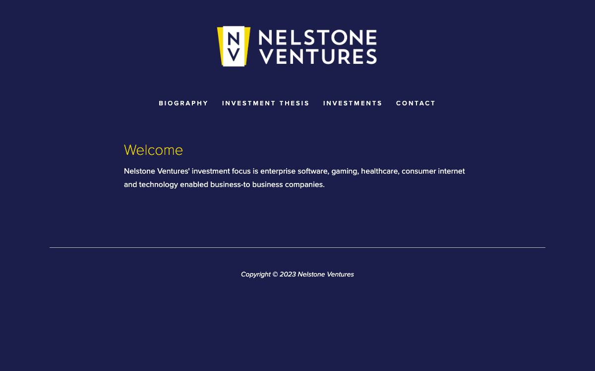 Nelstone Ventures website preview