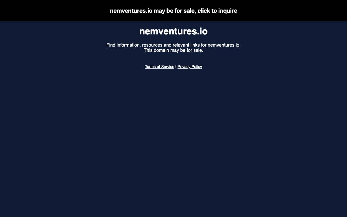 NEM Ventures website preview