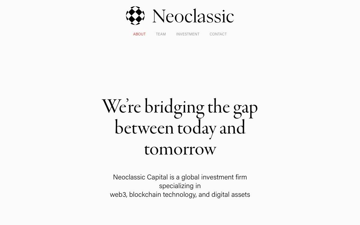Neoclassic Capital website preview