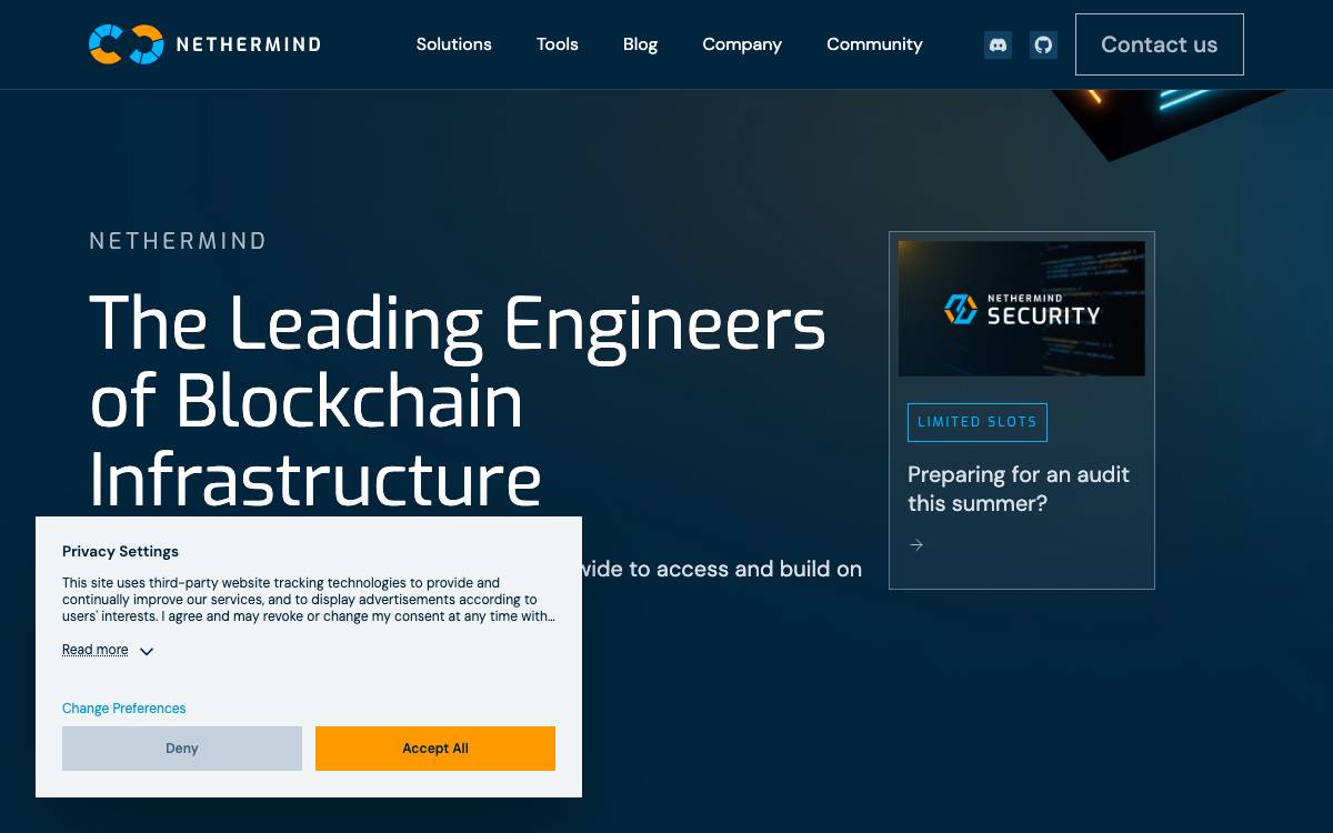 Nethermind website preview