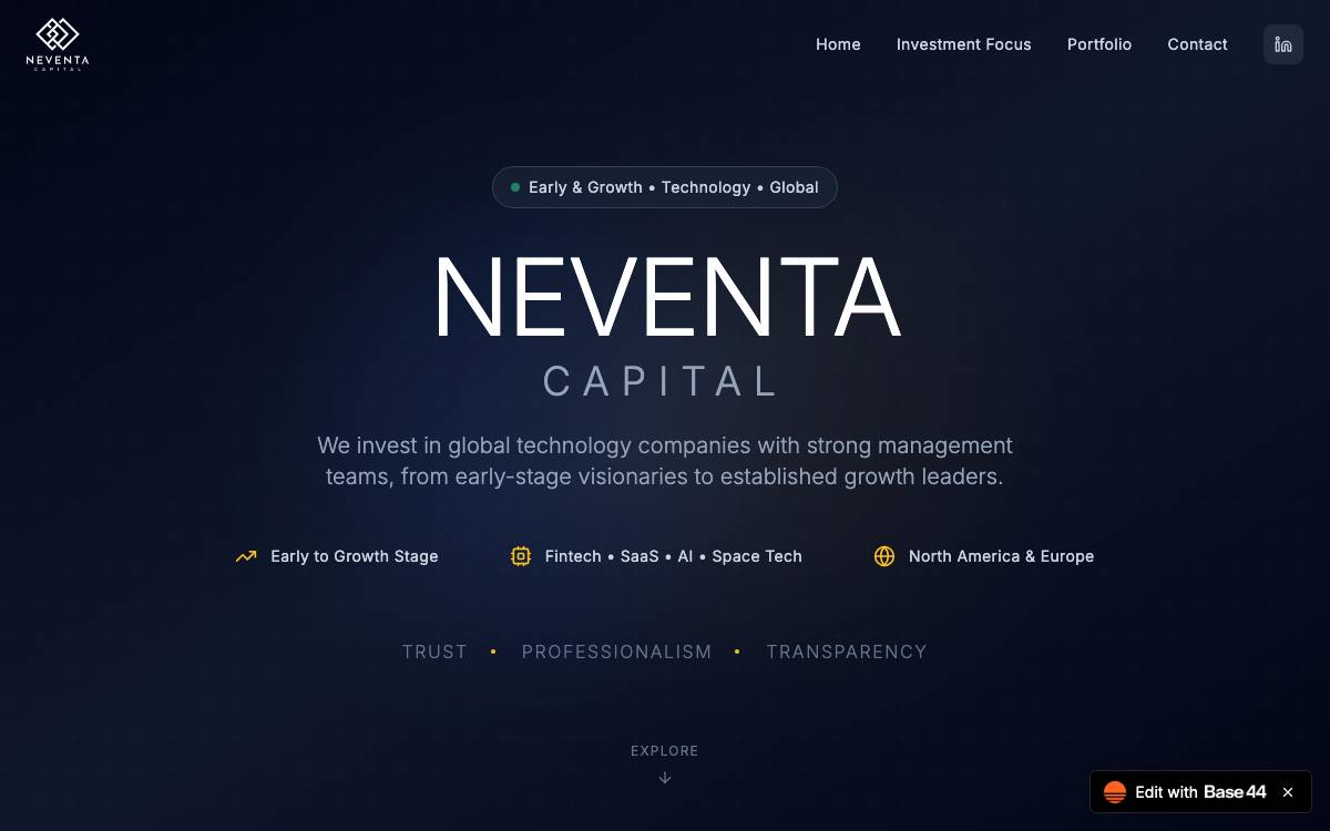 Neventa Capital website preview