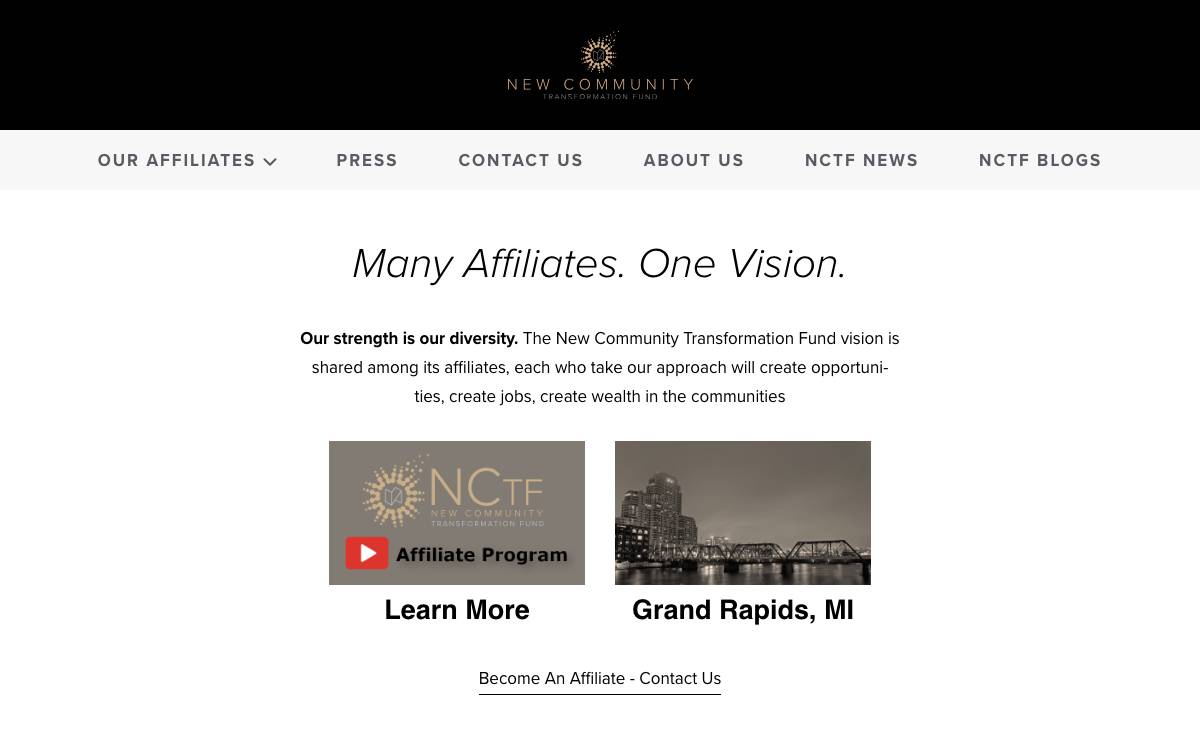New Community Transformation website preview