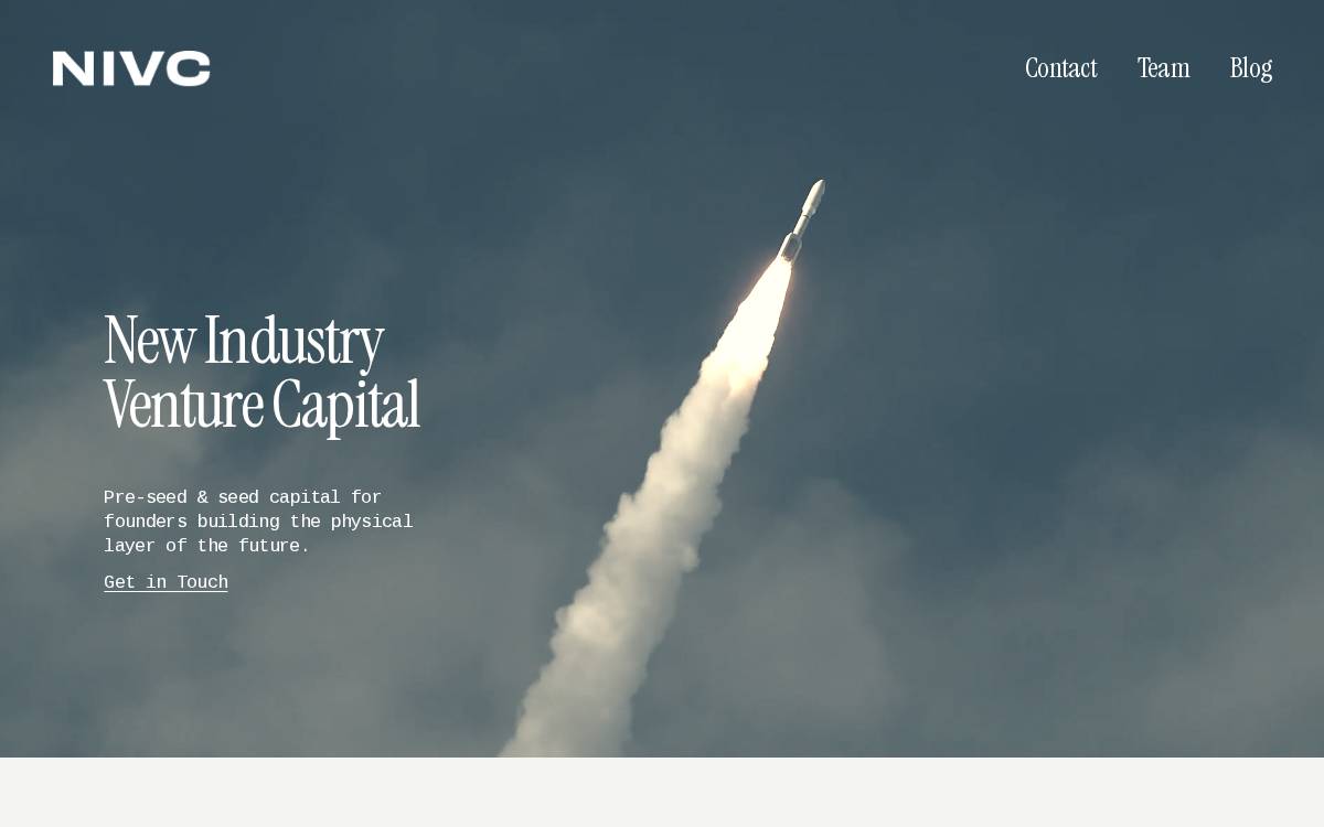 New Industry VC website preview