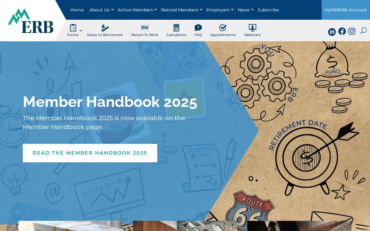 New Mexico Educational Retirement Board website preview