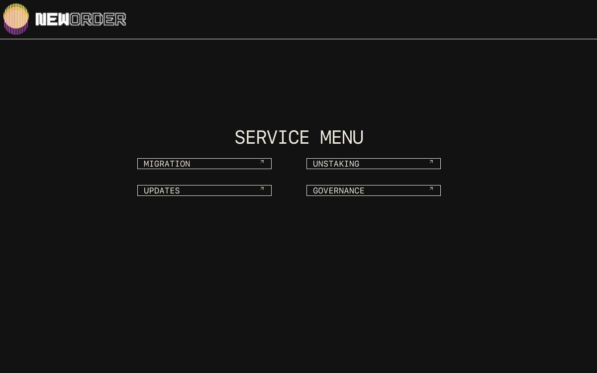 New Order website preview