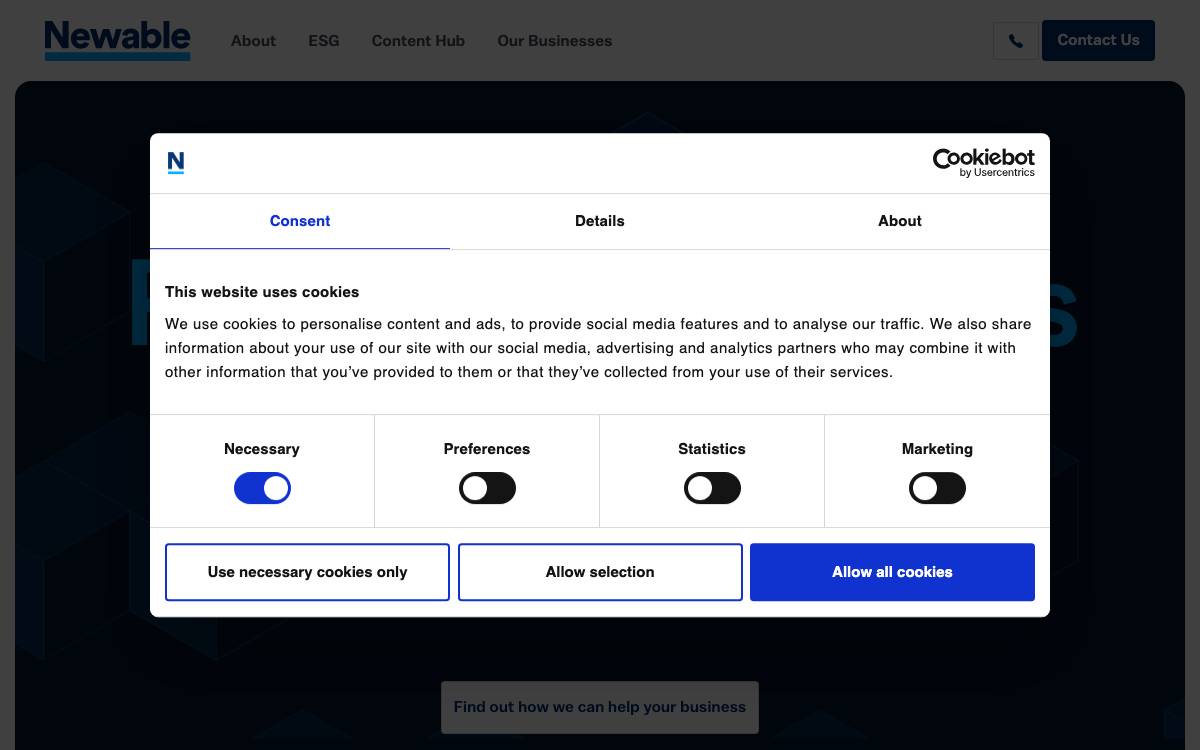 Newable Private Investing website preview