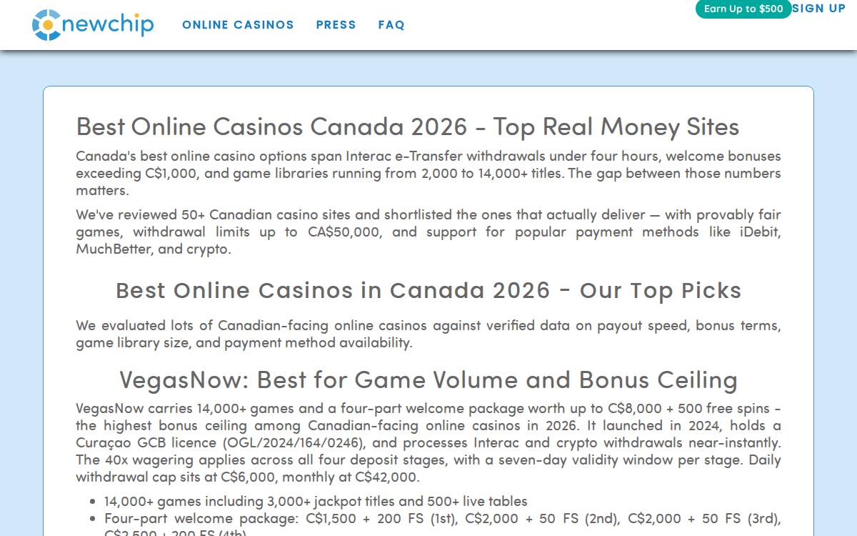 Newchip website preview