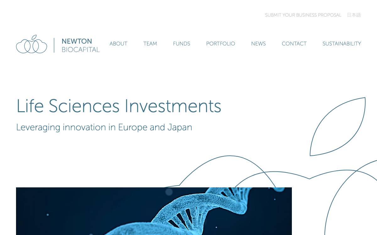 Newton Biocapital website preview