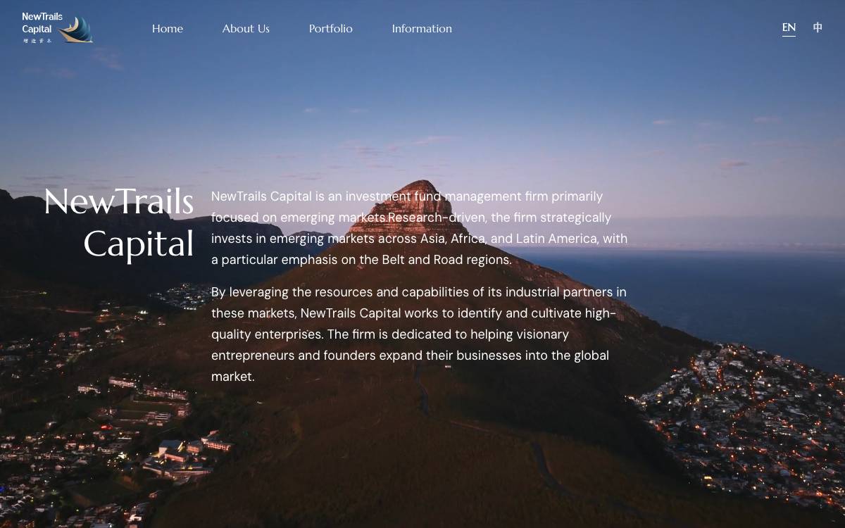 NewTrails Capital website preview