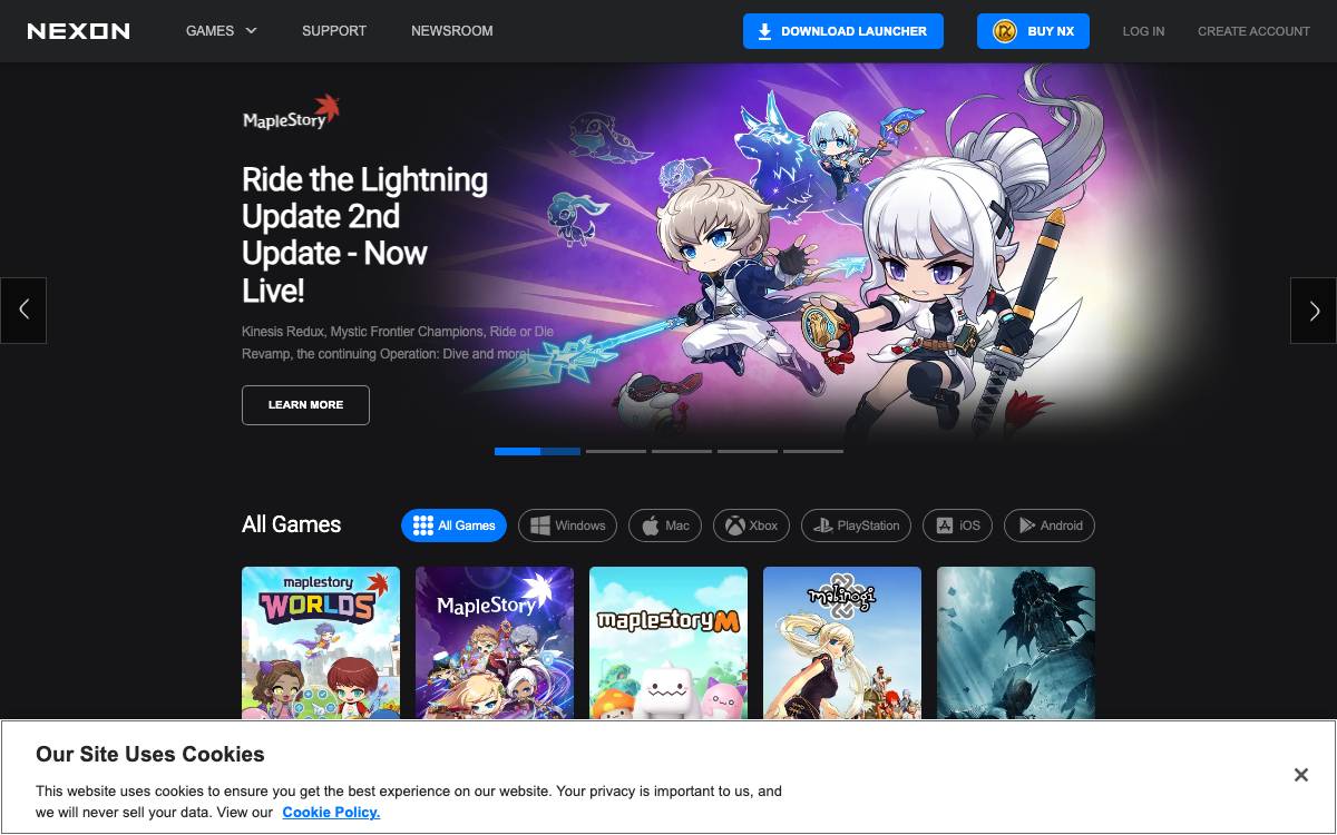 Nexon website preview
