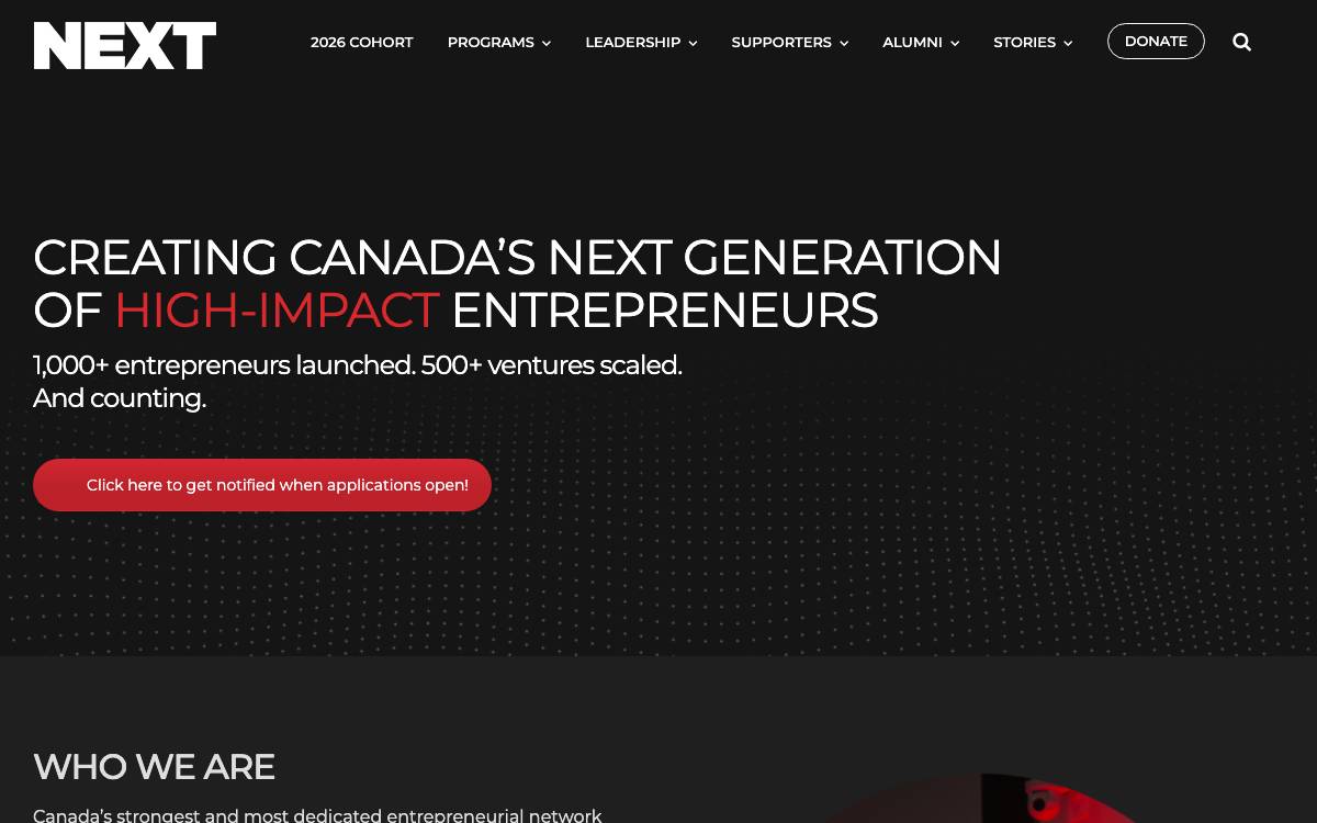 NEXT Canada website preview