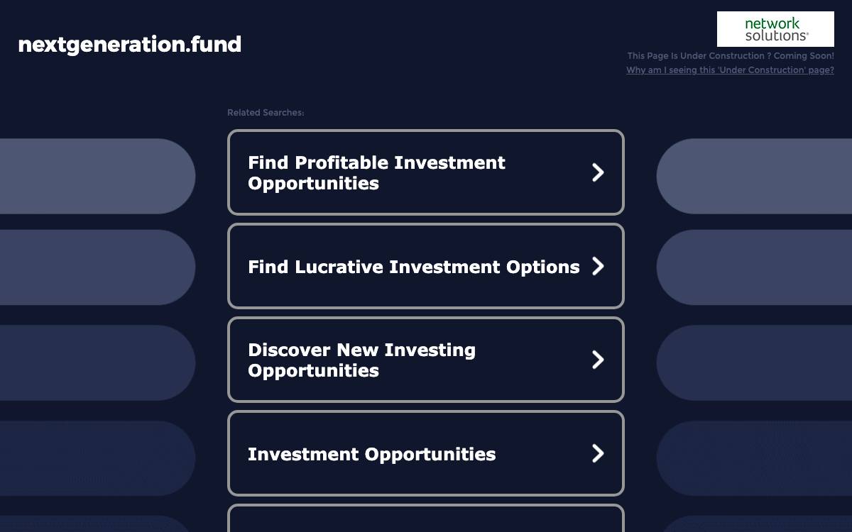 Next Generation Fund website preview