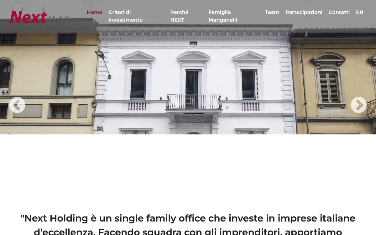 Next Holding S.p.A. website preview