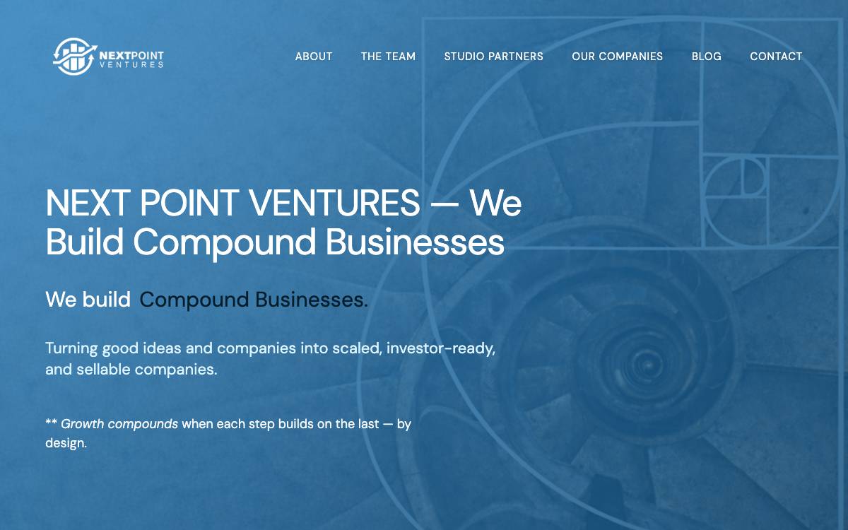 Next Point Ventures website preview