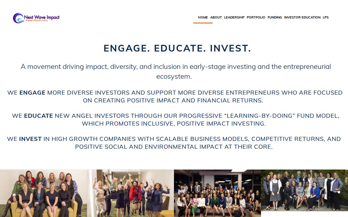 Next Wave Impact website preview