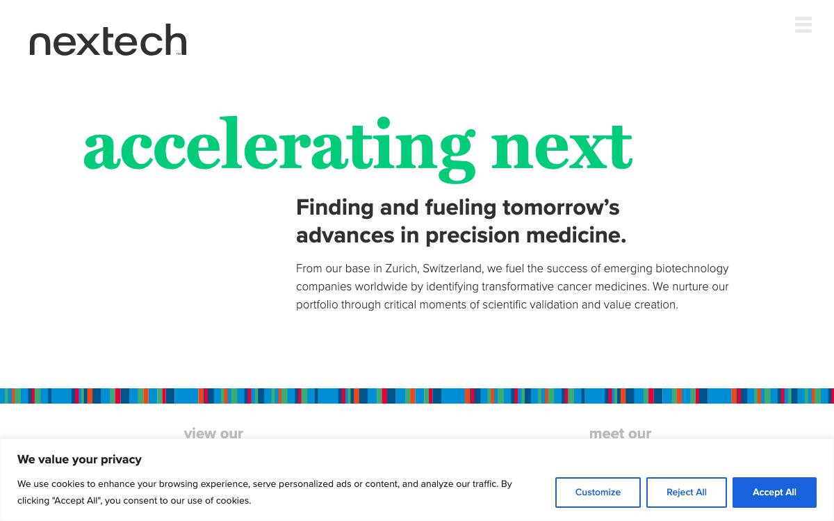Nextech Invest website preview