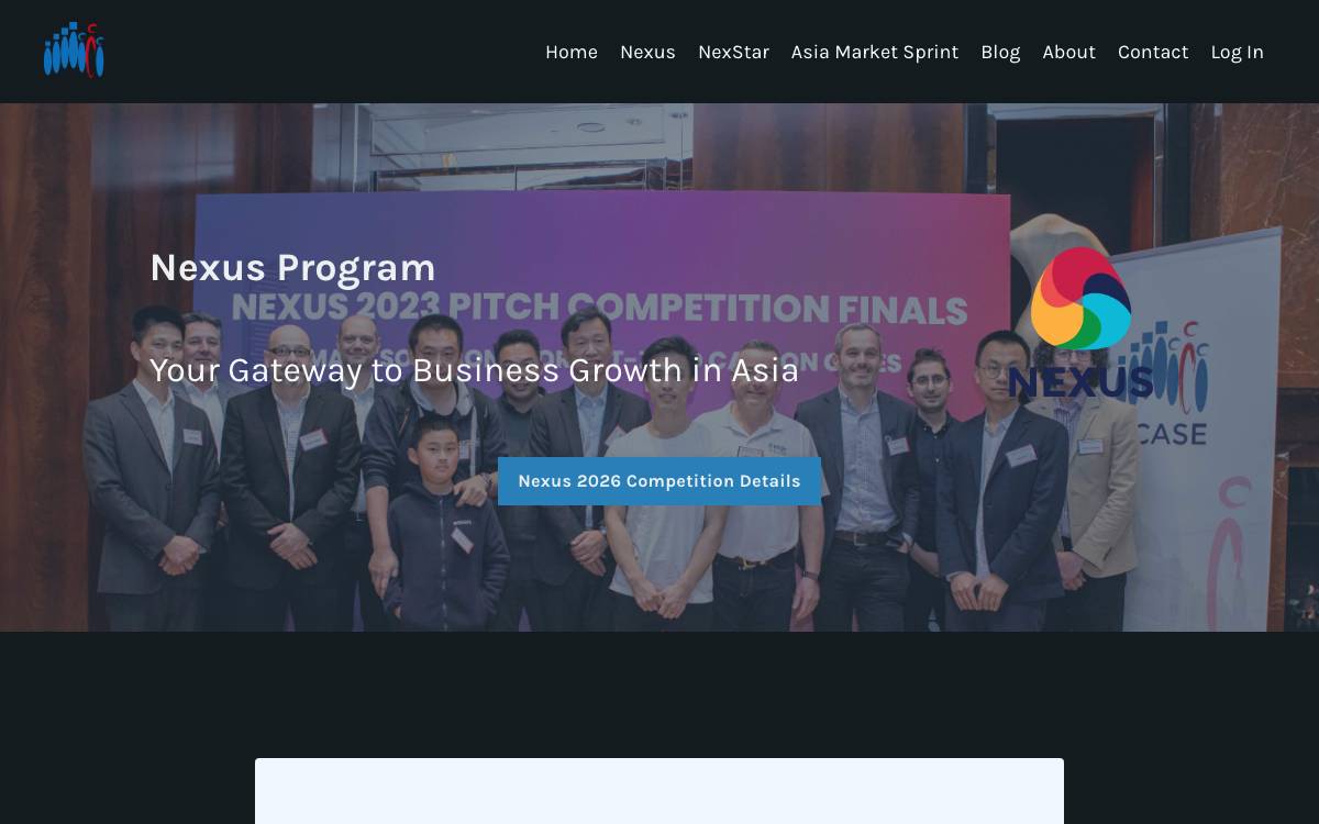 Nexus Australia–China Startup Program website preview