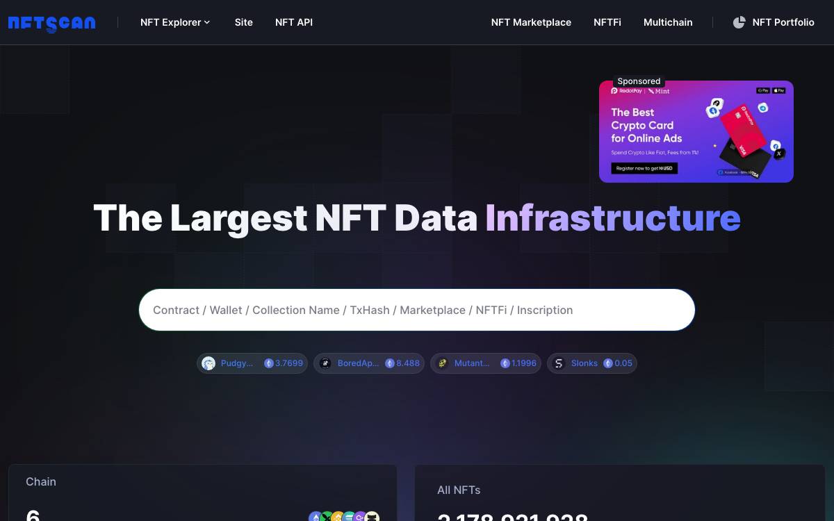 NFTScan website preview