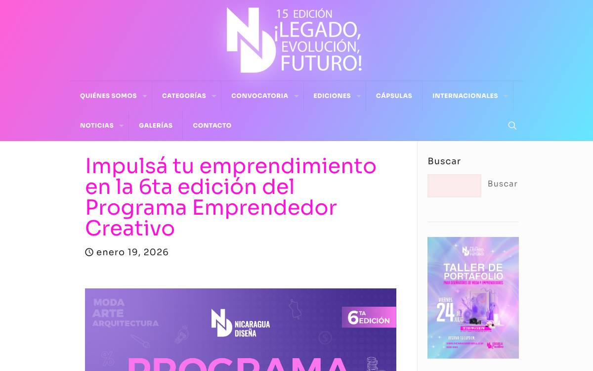 Nicaragua Diseña / UNAN-Managua website preview