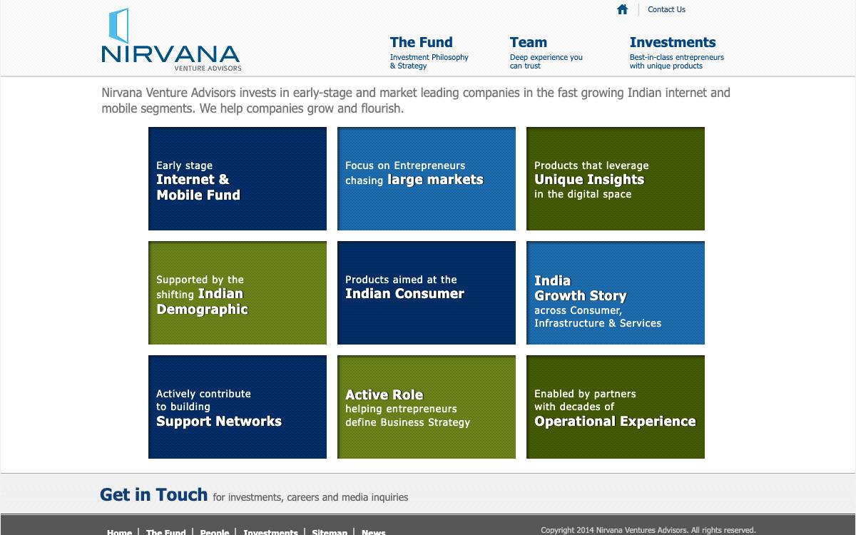 Nirvana Venture Advisors website preview