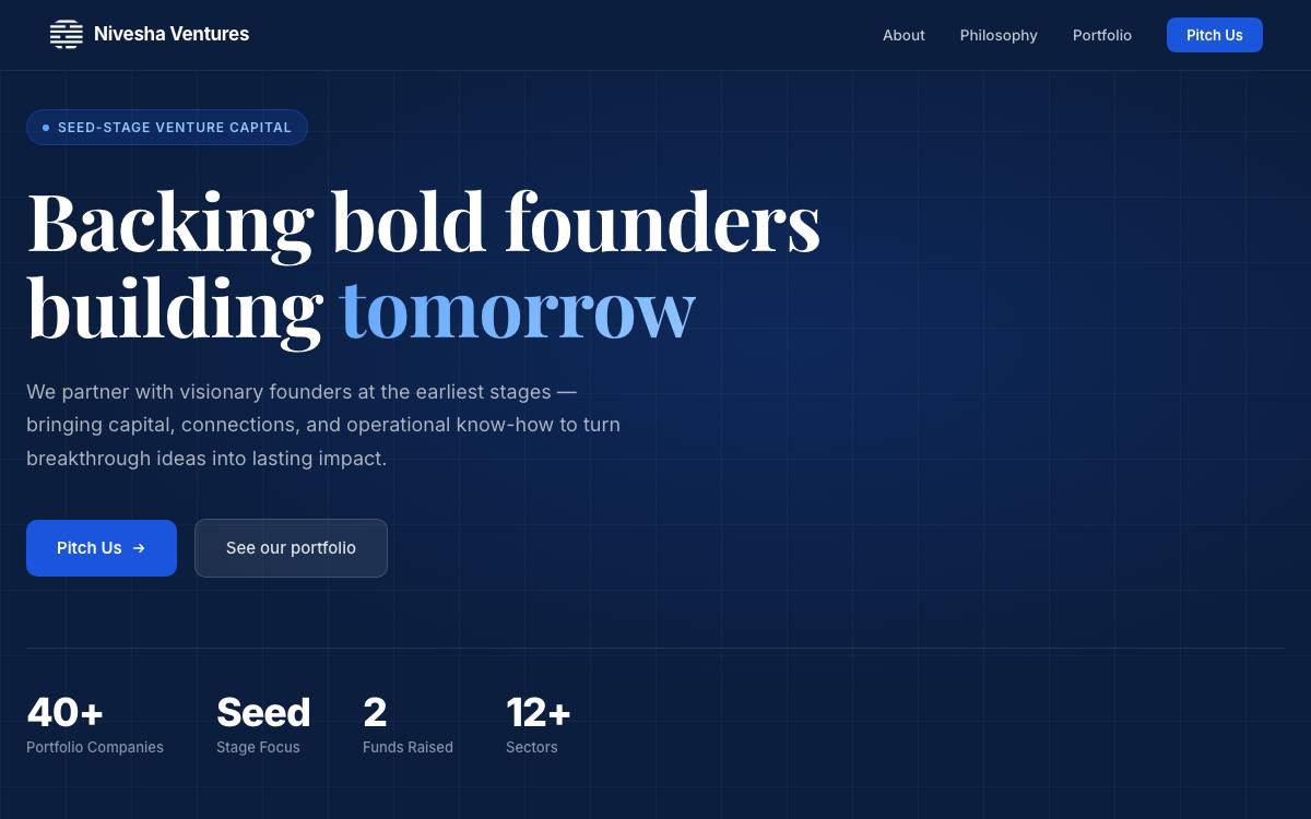 Nivesha Ventures website preview