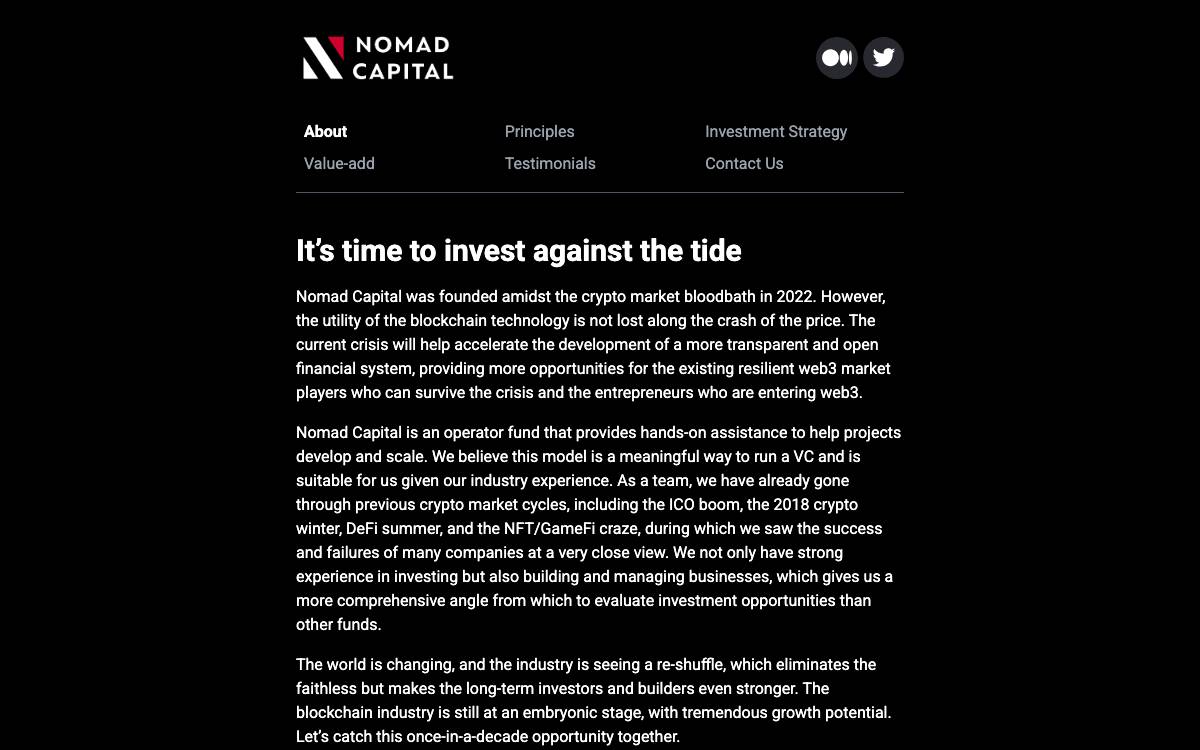 Nomad Capital website preview