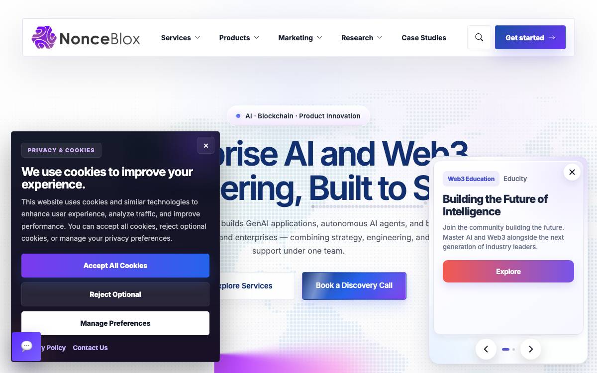 NonceBlox website preview