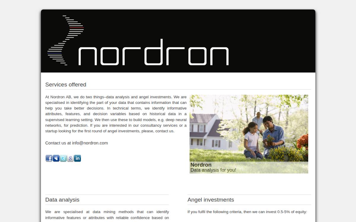 Nordron AB website preview