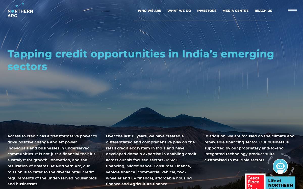 Northern Arc Capital website preview