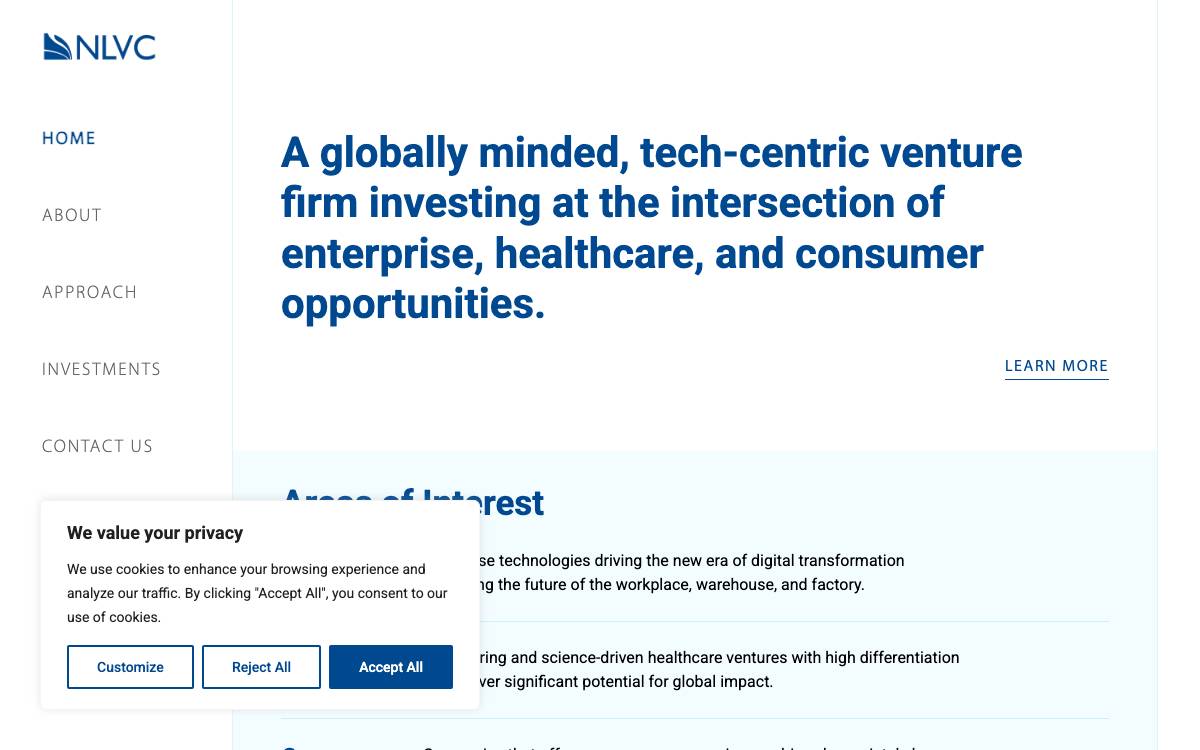 Northern Light Venture Capital website preview