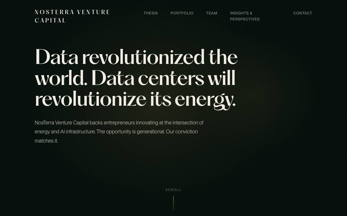 NosTerra Venture Capital website preview