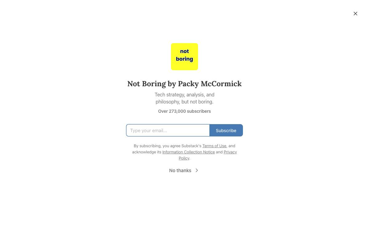 Not Boring Capital website preview